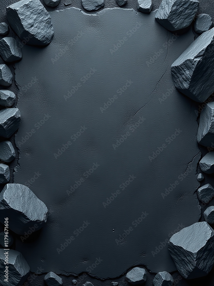 Aufkleber A Digital Background Featuring A Realistic Rock Slate Texture With Patterns For Use As A Banner Or Overlay. 00002