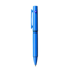 Ball pen with twist mechanism and metal clip on white background