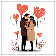 Valentine day colorful vector art illustration.