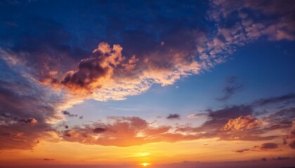 Naklejka premium Beautiful sunset sky. Nature sky backgrounds. Generated image