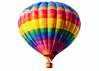 Fototapeta premium Hot Air Balloon Isolated on White Background - Panoramic Stock Photo