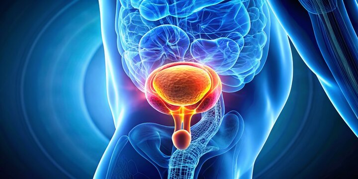 Human Male Prostate Gland Anatomy Medical Illustration - Stock Photo