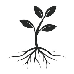Sprouting Seed Icon silhouette for Eco-Friendly Projects .