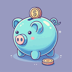 piggy bank and coin