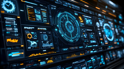 Obraz premium Futuristic Tech Interface 3D Illustration