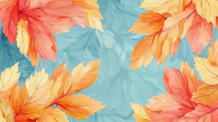 Autumn Leaves: A Vibrant Floral Pattern for Wallpaper and Design