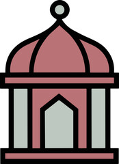 Colorful Lantern for Ramadan or Eid Eid al-Fitr Icon Vector Illustration