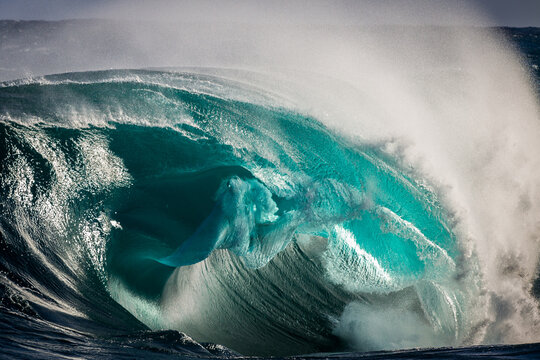 Large wave breaking onto a shallow reef, Kiama, New South Wales, Australia
