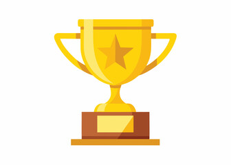 Golden Trophy Cup with Star Emblem – Award Symbol for Achievement and Success