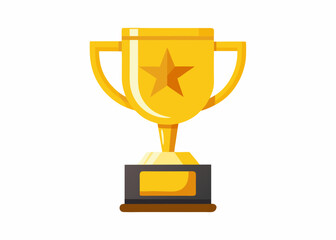 Golden Trophy Cup with Star Emblem – Award Symbol for Achievement and Success