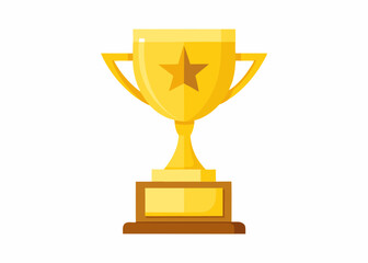 Golden Trophy Cup with Star Emblem – Award Symbol for Achievement and Success