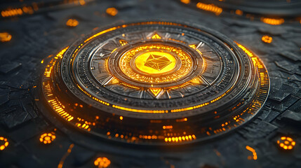 Glowing 3D Abstract Background: Futuristic Technology