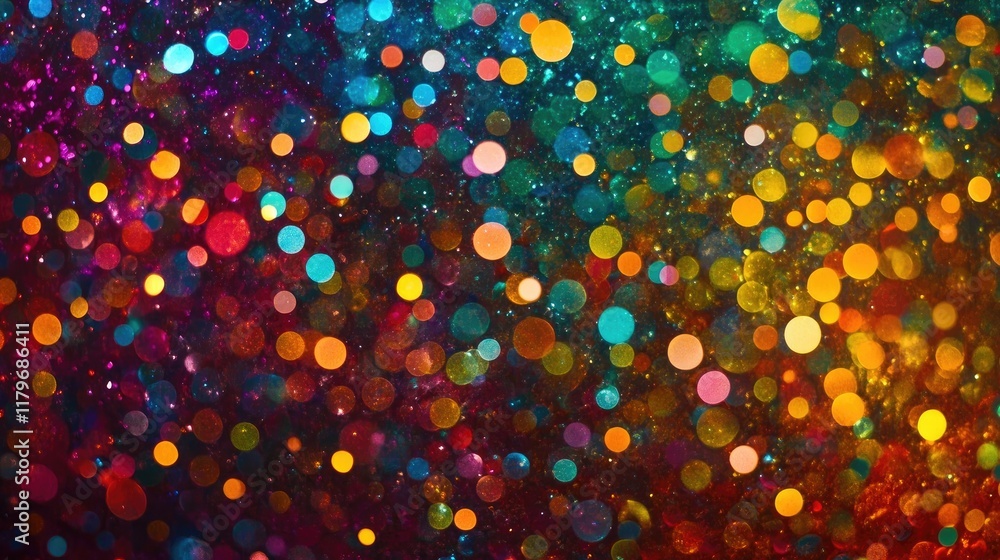Poster multicolored bokeh lights background vibrant abstract soft focus pattern for festive celebrations an