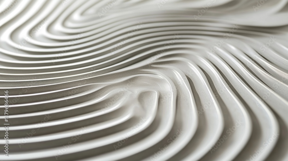 Aufkleber abstract white wave pattern: a study in curves and light