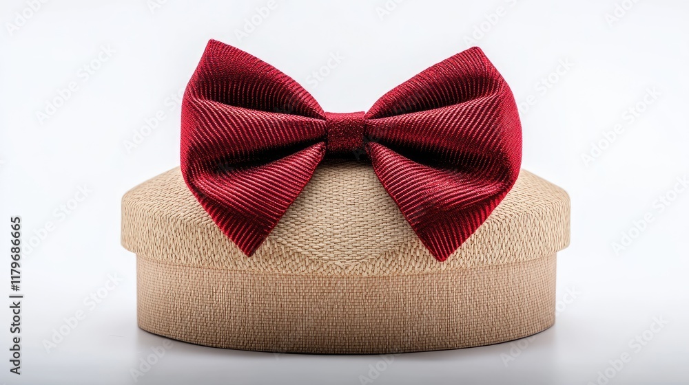 Poster elegant bow shaped gift box with a red bow on a soft background perfect for adding personalized text