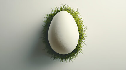 Egg with shadowless illumination on a white background, centered for ad space, detailed shell texture designed for product visibility. Shadowmoss. Illustration