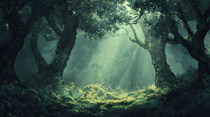 Obraz premium Dark textured background with soft lighting. Shadowmoss. Illustration