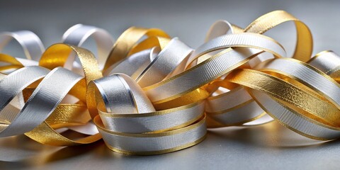 Intertwined Gold & Silver Ribbons - Elegant Metallic Texture Background
