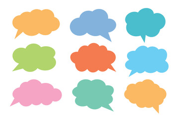 Speech bubble balloon colorful different shape.