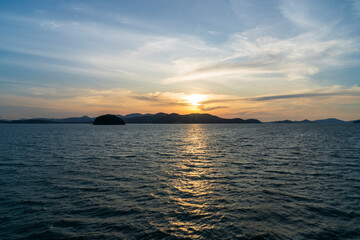 Sunset off the coast of Phuket near Ao Phang Nga National Park