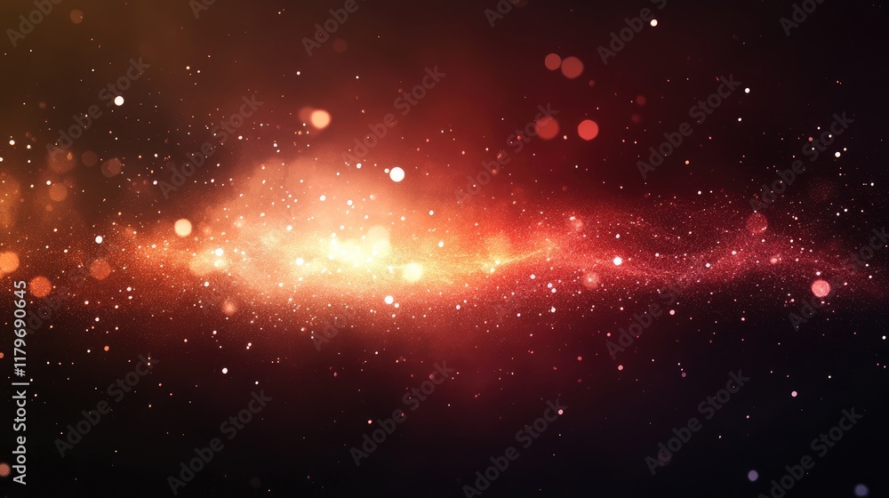Poster colorful bokeh abstract background with blurred lights and sparkling particles for creative designs 