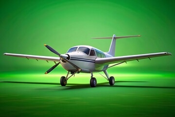 Naklejka premium Isolated Airplane on Green Screen - Candid Shot for Easy Background Replacement