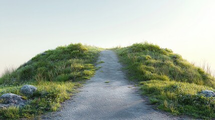 Path over grassy hill leading to horizon.