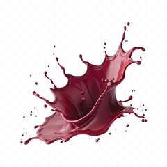 abstract 3d maroon liquid paint splash isolated on white background