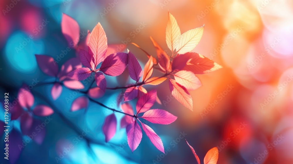 Poster bokeh tree leaves natural background with soft focus and gradient colors for spa and relaxation conc