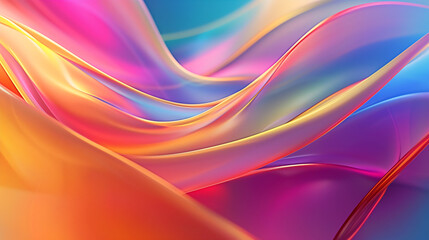 Obraz premium Colorful Abstract Waves Illustration with Vibrant Gradient Textures for Digital Art and Design Inspiration