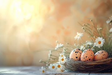 easter eggs and flowers