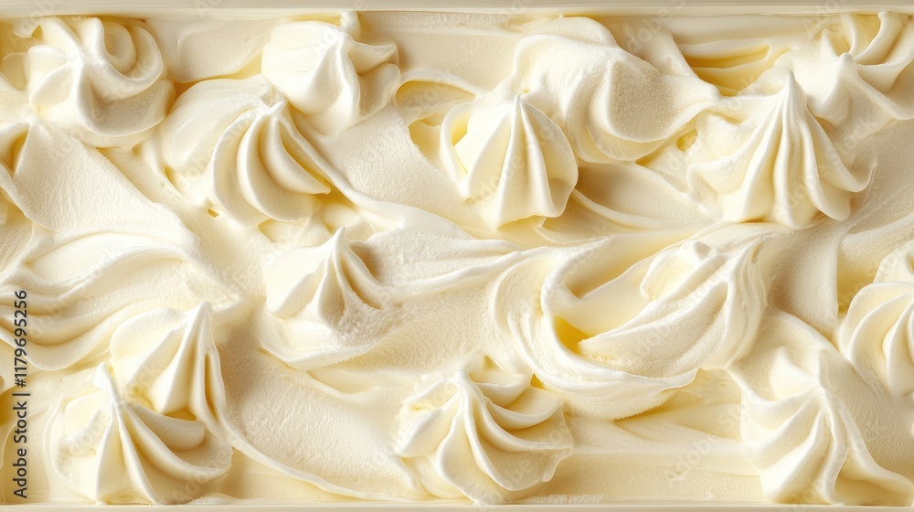 Poster french vanilla ice cream texture with empty space for customizable text overlay