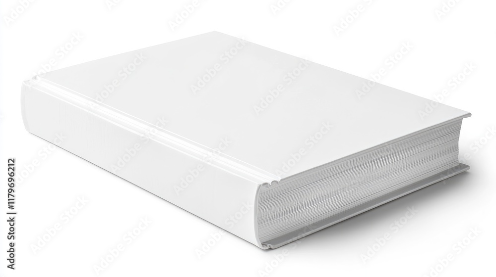 Poster blank hardcover book on a white background ideal for customization and design mockups in publishing 