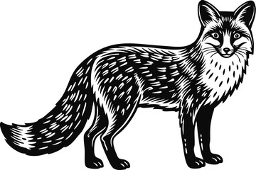 Silhouette Set Bicycle, Panda, Fox, Deer Antlers, and Bat on Solid White Background