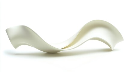 Elegant White Sculptural Wave Design Object