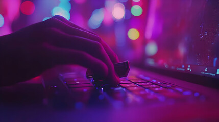 Neon Purple Abstract Background Image