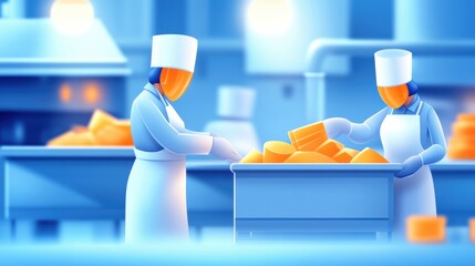 Two Professionals in White Coats Collaborating Intently on Computer in Modern Office Environment with Focused Atmosphere