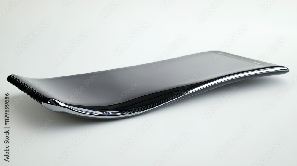 Aufkleber smartphone with curved display realistic on white background 3d illustation