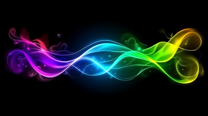 Naklejka premium Rainbow Colored Waves Abstract Design