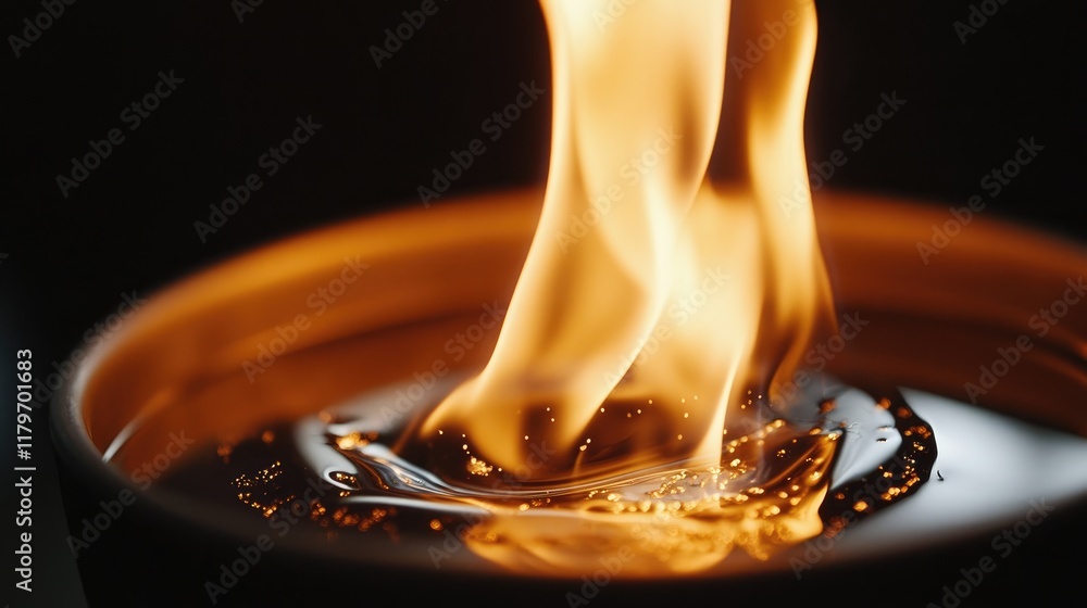 Poster close up of a vibrant candle flame illuminating a dark background creating a warm and inviting atmos