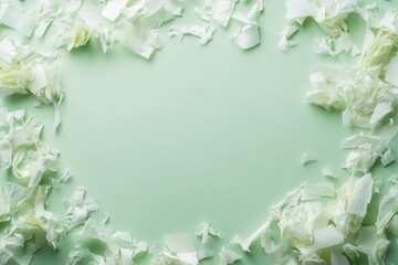 Naklejka premium Torn paper on a pale green backdrop Blurred focus