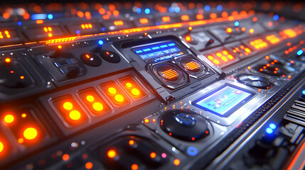 Obraz premium Futuristic Control Panel 3D Render