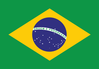 Fototapeta premium Brazil national official symbol flag.