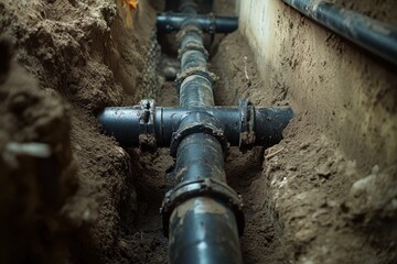 Underground drainage system design for corner water pipes