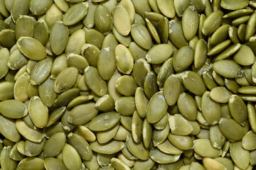 Primer plano de pipas de calabaza.