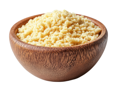 Delicious bowl of millet porridge food high fidelity close-up healthy concept isolated on transparent background png