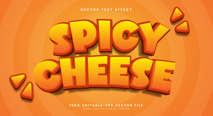Spicy Cheese editable text effect Template Suitable for Spicy food products