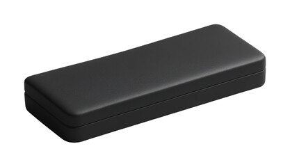 Fototapeta premium Elegant matte black sunglasses case for travel stylish accessory minimalist design sleek environment close-up view isolated on transparent background png