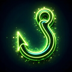 Naklejka premium Grünes Neon Stop- Schild 