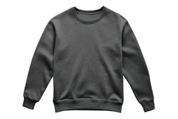 Blank crewneck sweater template. Pullover sweater with classic fit, ideal for casual and sporty looks. Transparent background.